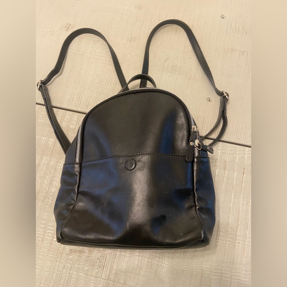 American Eagle Black Leather Backpack